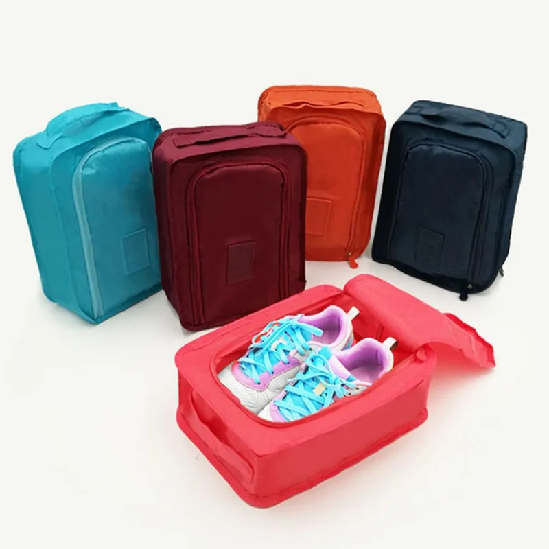 Portable Waterproof Shoes Organizer Storage Bag Pouch Pocket Packing Cubes Handle Nylon Zipper Bag for Travel Accessories