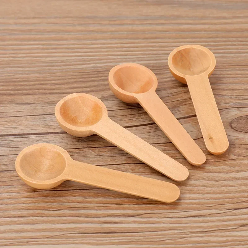 5 pezzi mini cucchiai di legno cucina condimento miele caffè cucina cucina chicchi di caffè sale barattoli di spezie misurini in legno