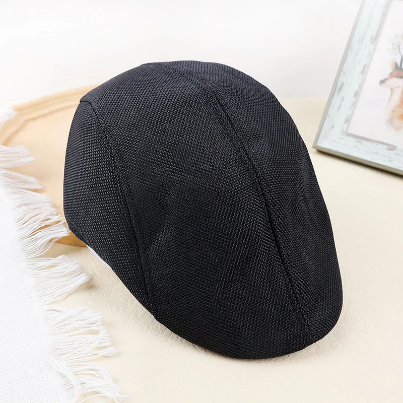 Summer Breathable Berets Men Soft Cotton and linen Hat Windproof Street  Beret Hat Retro England Hats Peaked Painter Caps