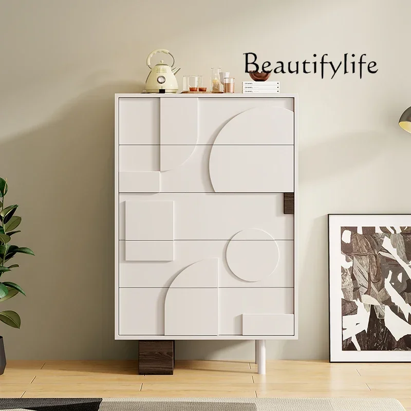 I HZl NEW Bedroom Lockers Modern Simple Living Room Cabinet Model Room Light Luxury Chest Five Or Six Chest Cabinets S