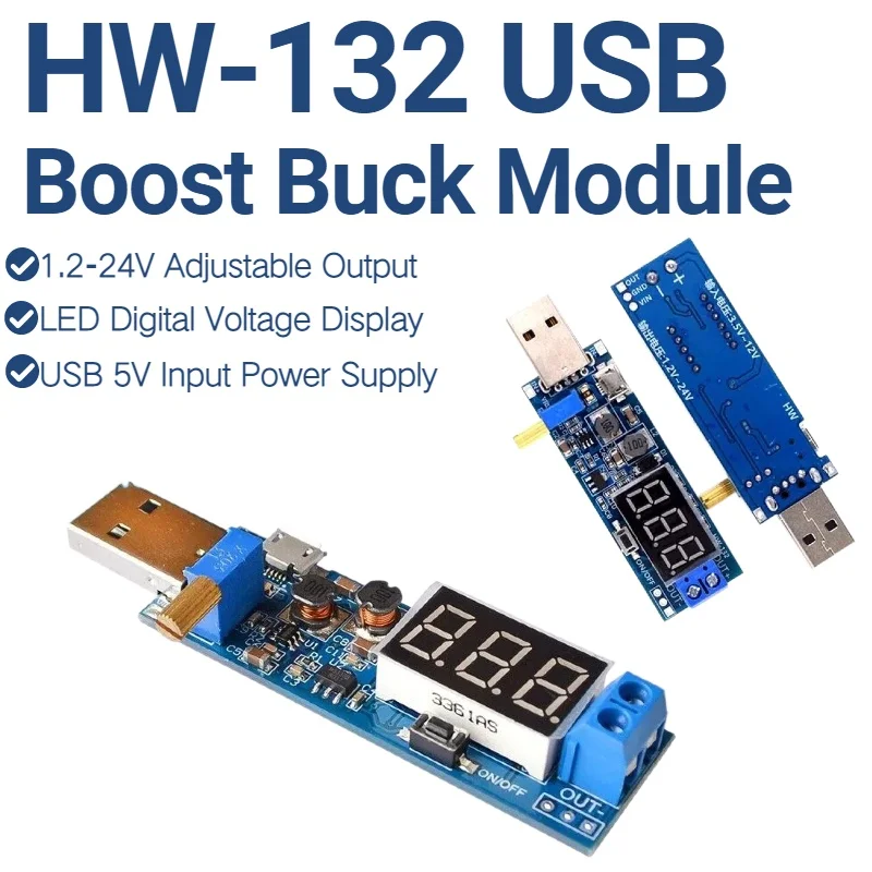 10-5 PCS Boost Buck Converter micro USB Step UP / Down Power Supply Module DC-DC 5V to 3.3V / 12V Adjustable Out DC 1.2V-24V
