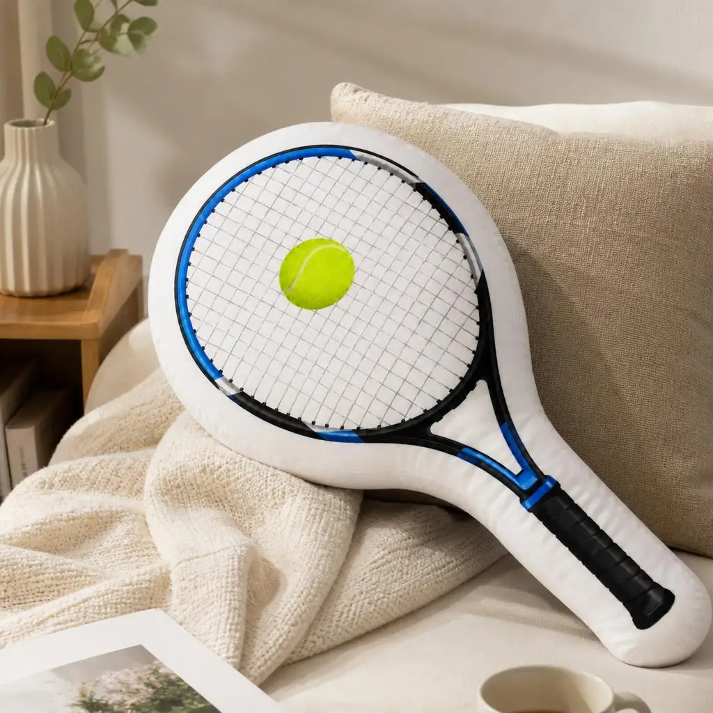 Tennis Racket Players Gift Plush Pillow Cushion Funny Stuffed Throw Pillow Home Decor Gift Sofa Bed