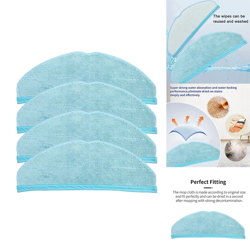 

For Cecotec Conga 9090 Robot Vacuum Cleaner Washable Mop Cloth Replacement Parts Cleaning Mopping Cloth