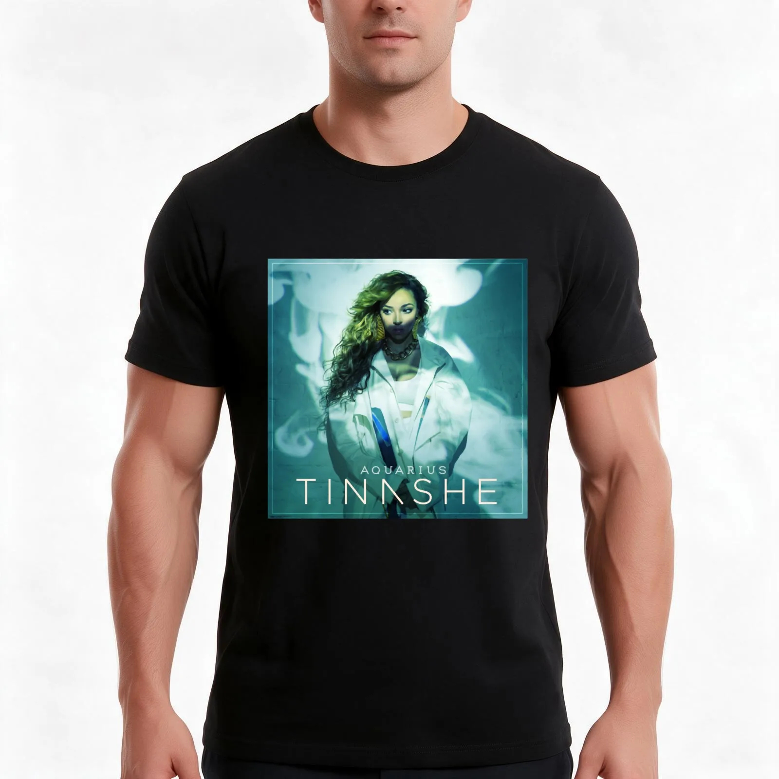 Tinashe Aquarius T-Shirt Summer Casual Cotton Tee Oversized Streetwear Tops Vintage Graphic Print Loose Fit Short Sleeve