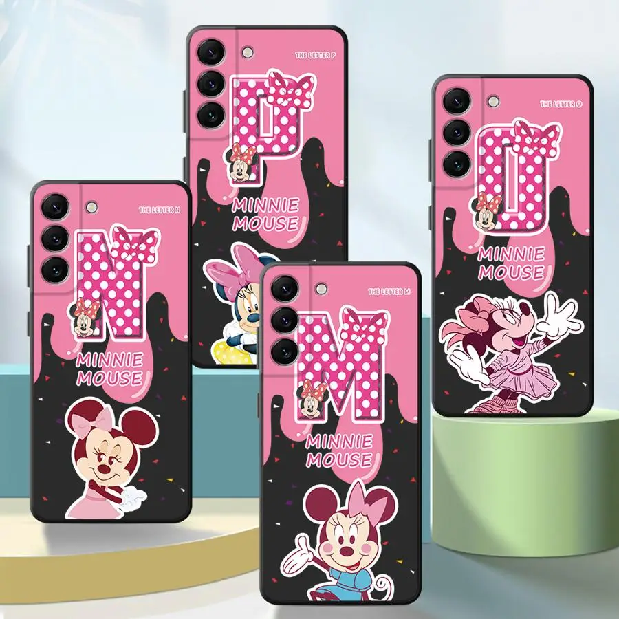 Disney Minnie Pink Letters M-R Phone case for Samsung Galaxy A10 A20 50 A15 A16 A70 A02 A03 A04 A05 A06 s e A30 Core A12 A13 A14