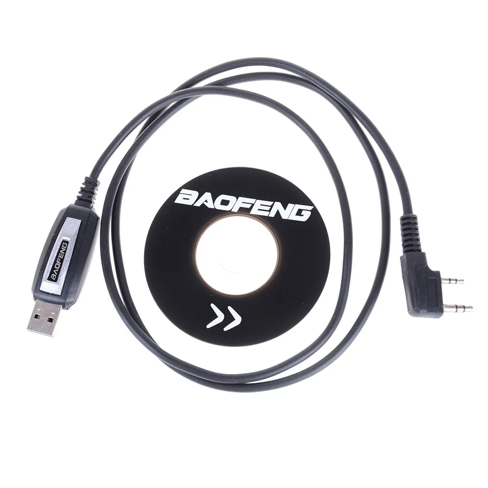 1Set USB 2Pin Programing Cable With Software CD For UV-5R BF-888S Radios-New