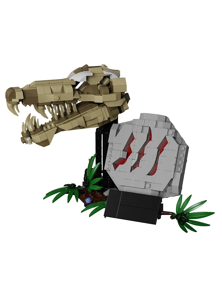 

Строительные блоки T-Rex Skull MOC, окаменеловый скелет динозавра Юрского периода, доисторические животные «сделай сам» для взрослых коллекционеров