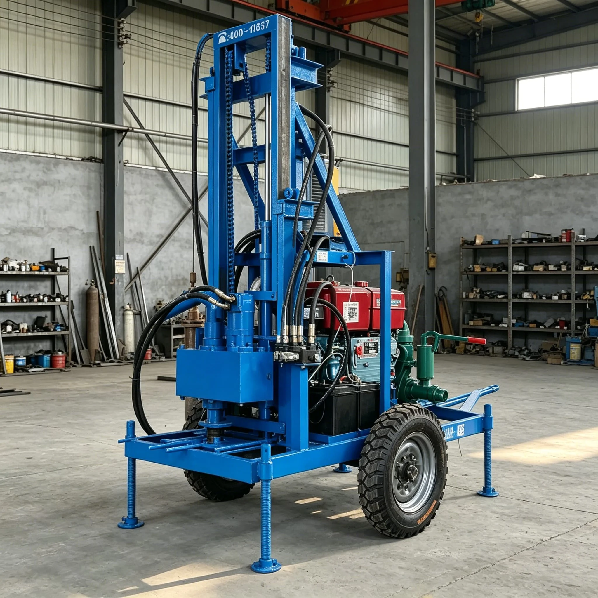 Agricultural Water Well Drilling Rig Lightweight Hydraulic 130m Depth Wheel Mounted for Agricultural Irrigation Borehole Drill