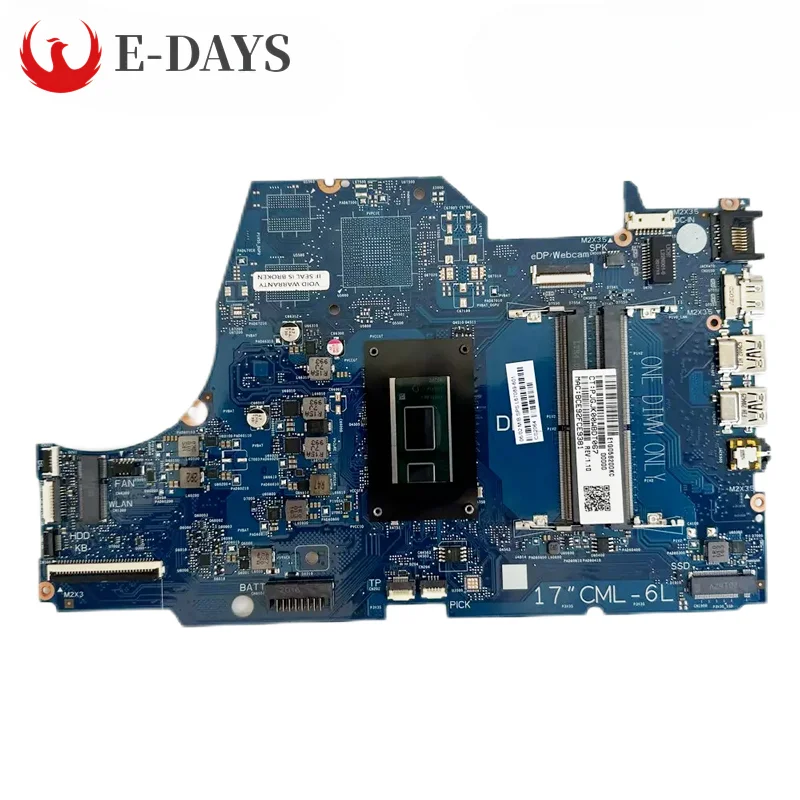 For HP Pavilion 17-BY Laptop Motherboard 6050A3107701 Mainboard I3-10110U I5-10210U I7-10510U CPU UMA 100% Tested Ok