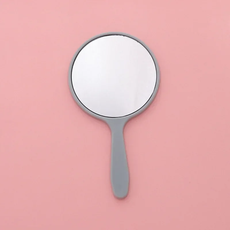 1PC Handheld Makeup Mirror Round Makeup Vanity Mirror with Handle Hand  Compact Mirror Cosmetic  for Women