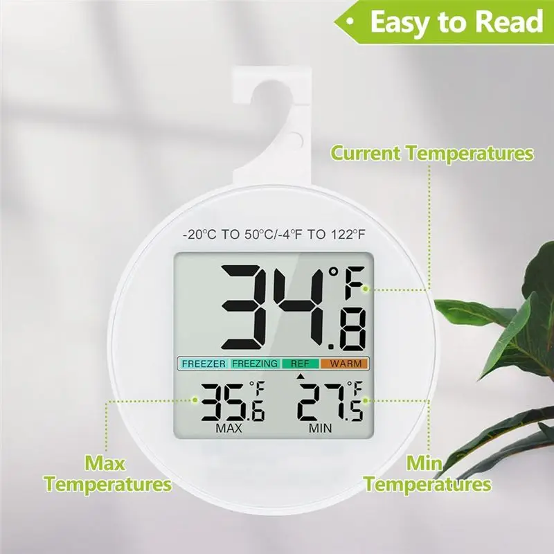 ABMO Small Digital Refrigerator Thermometer 2 Pack IP65 Waterproof Forrefrigerator, Freezer Scenes