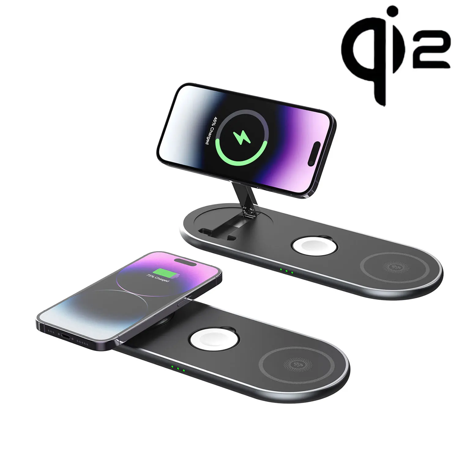 3 in 1 Qi2 Magnetic Wireless Charger For iPhone 15 14 13 12 Fast Charging Station For Apple Watch 9 8 7 6 5 SE Ultra Airpods Pro