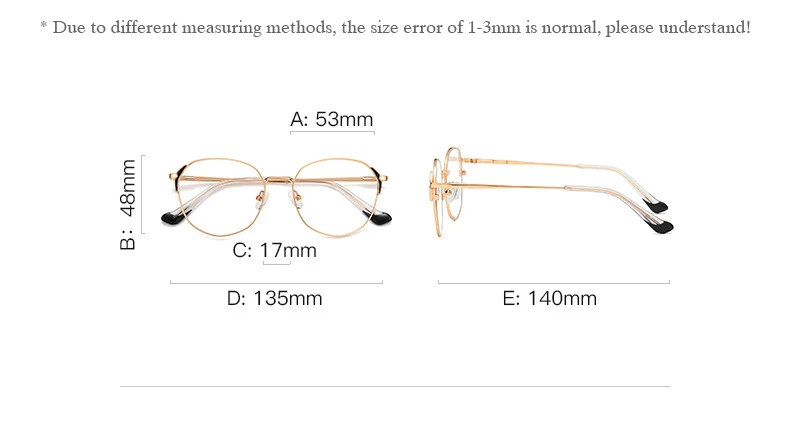 Neue Gläser Frauen Mode Weibliche Brillen mit Rezept Legierung Flexible Metall Stilvolle Optische Verordnung Brillen Frau Specs – Detail 9
