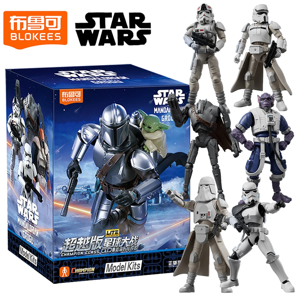 Original Blokees Star Wars Collection Blind Box Peripheral Fans Cherish Characters The Mandalorian and Grogu Creative Model Toys