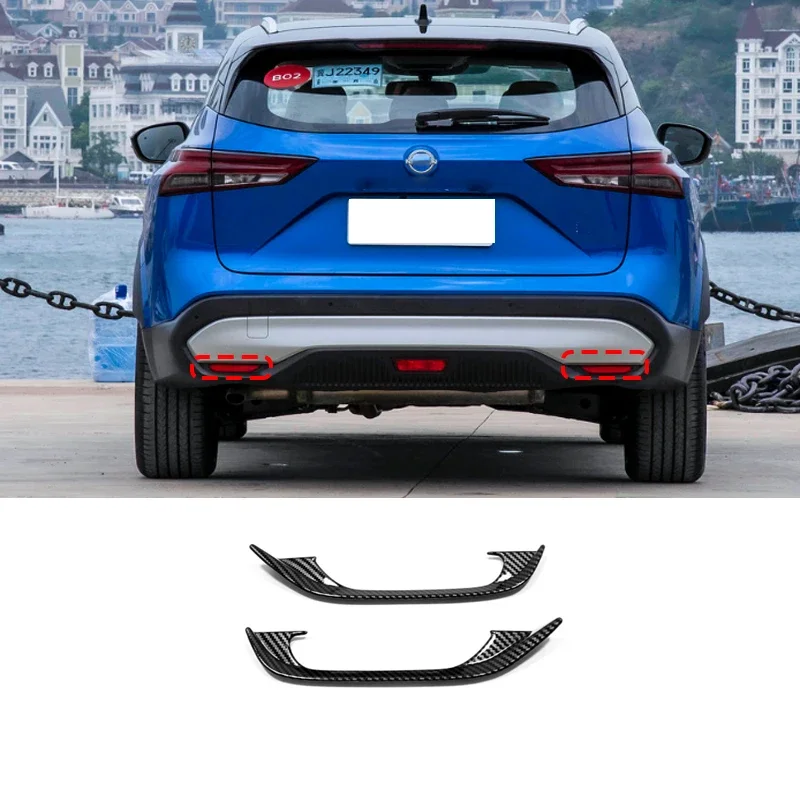 For Nissan Qashqai J12 2023 2024 ABS carbonfiber Front rear Fog Light Cover Trim Foglight Vent Molding Garnish Car Accessories