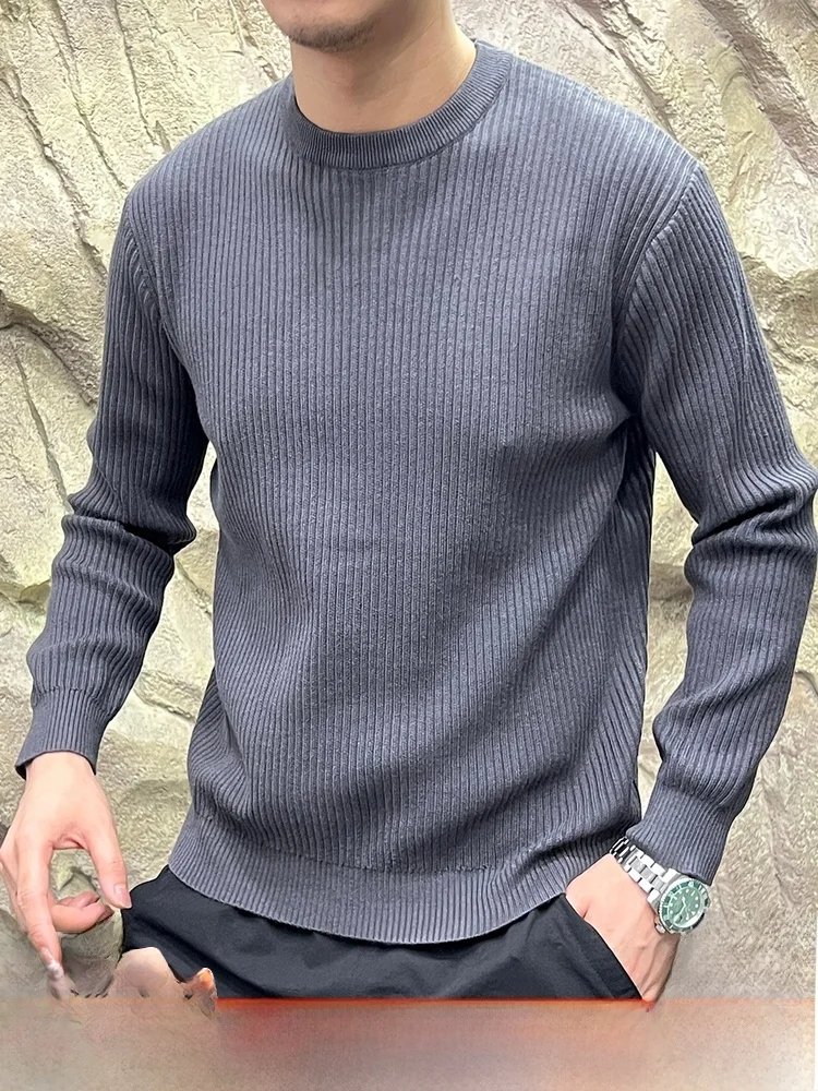 

Faionable Urban Men's Knitted Sweater Autumn Winter New Arrival Vintage Stripes Elastic Thi Needle Soft Comfortable Long ...