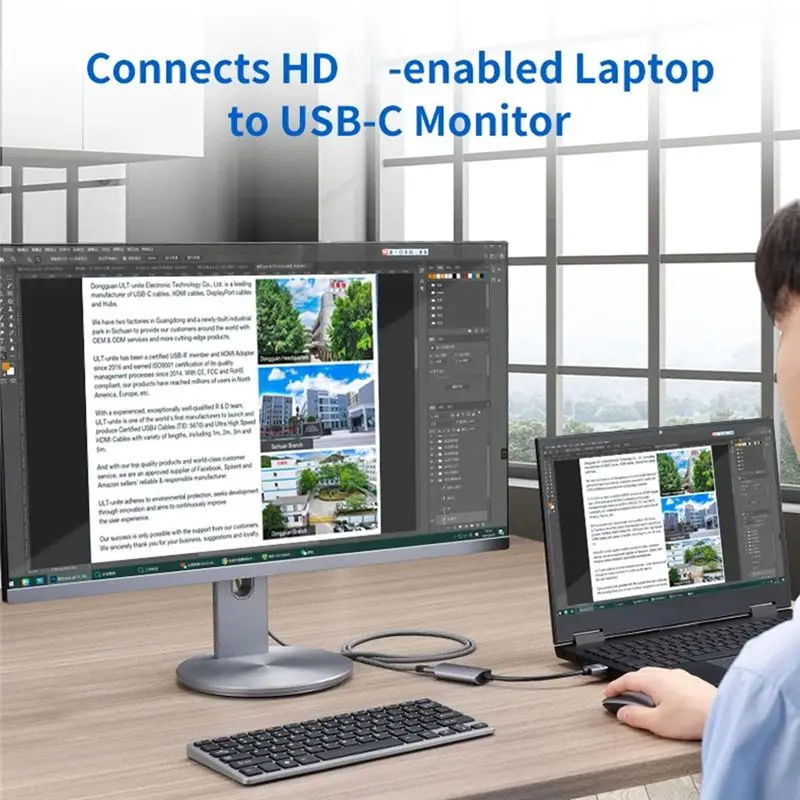 A31T USB-C Female to -Compatible Monitor Adapter, USB Type C 3.1 Input to Output Converter 4K@60Hz
