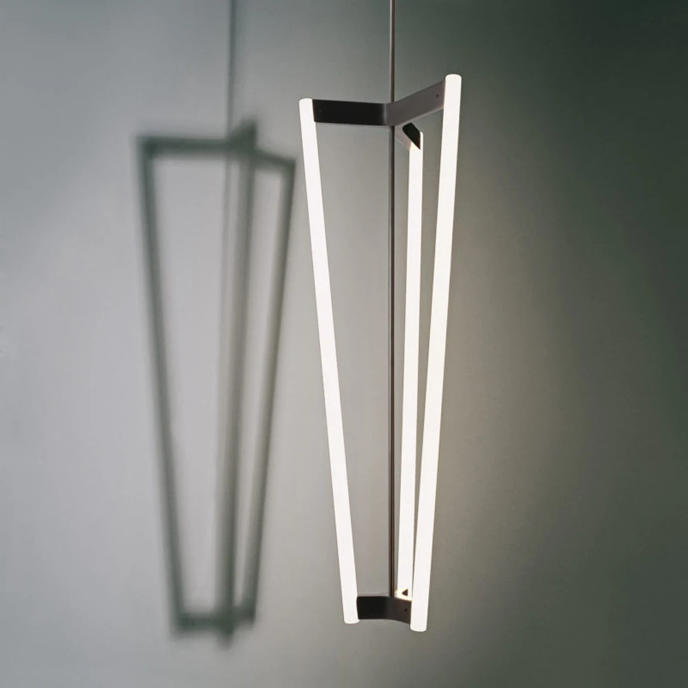 Home Geometric Black Brass LED Pendant Light Hanging Dinning