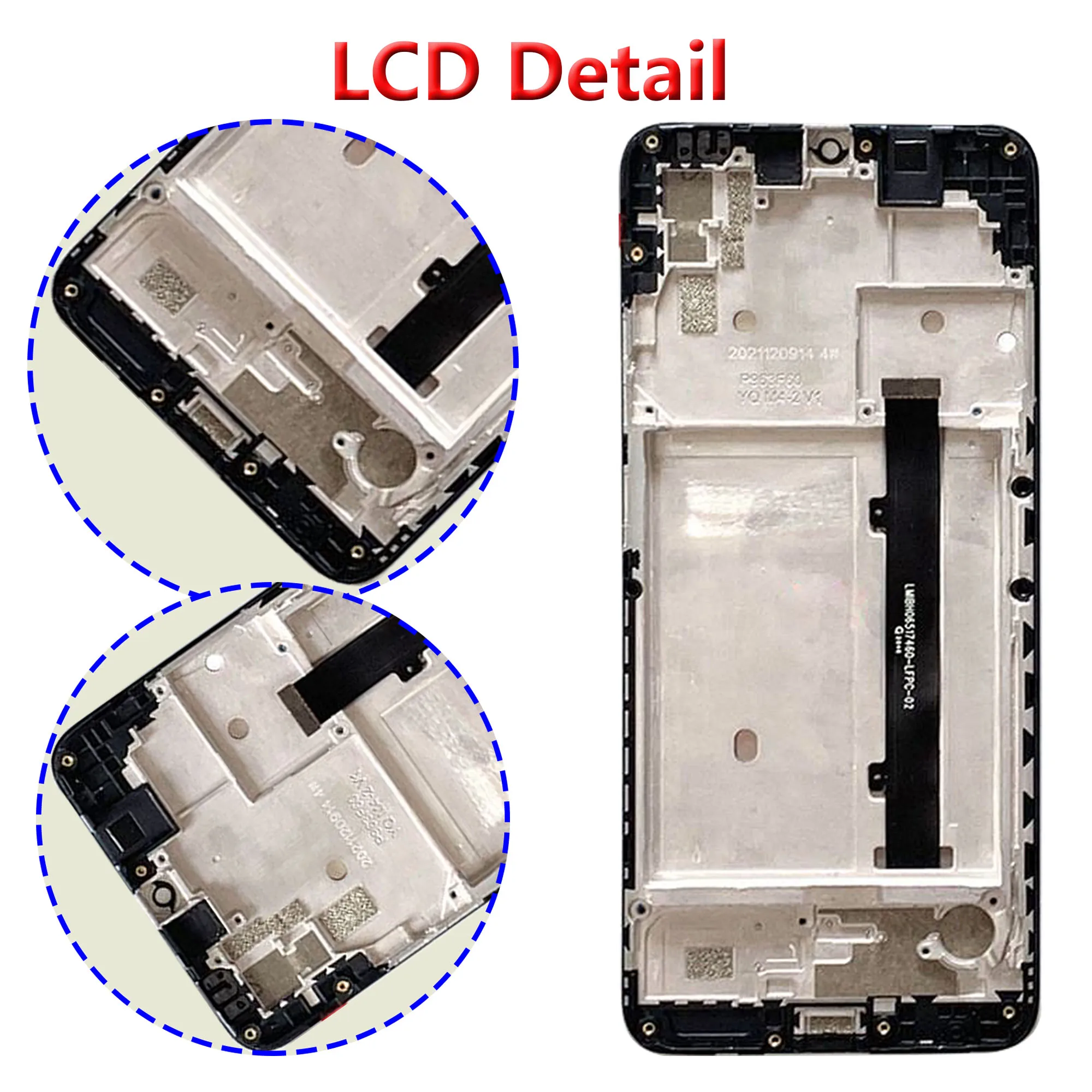 Pantalla LCD Original para ZTE Blade A51 (2021) con Marco, reemplazo de pantalla táctil, montaje de digitalizador, piezas de reparación