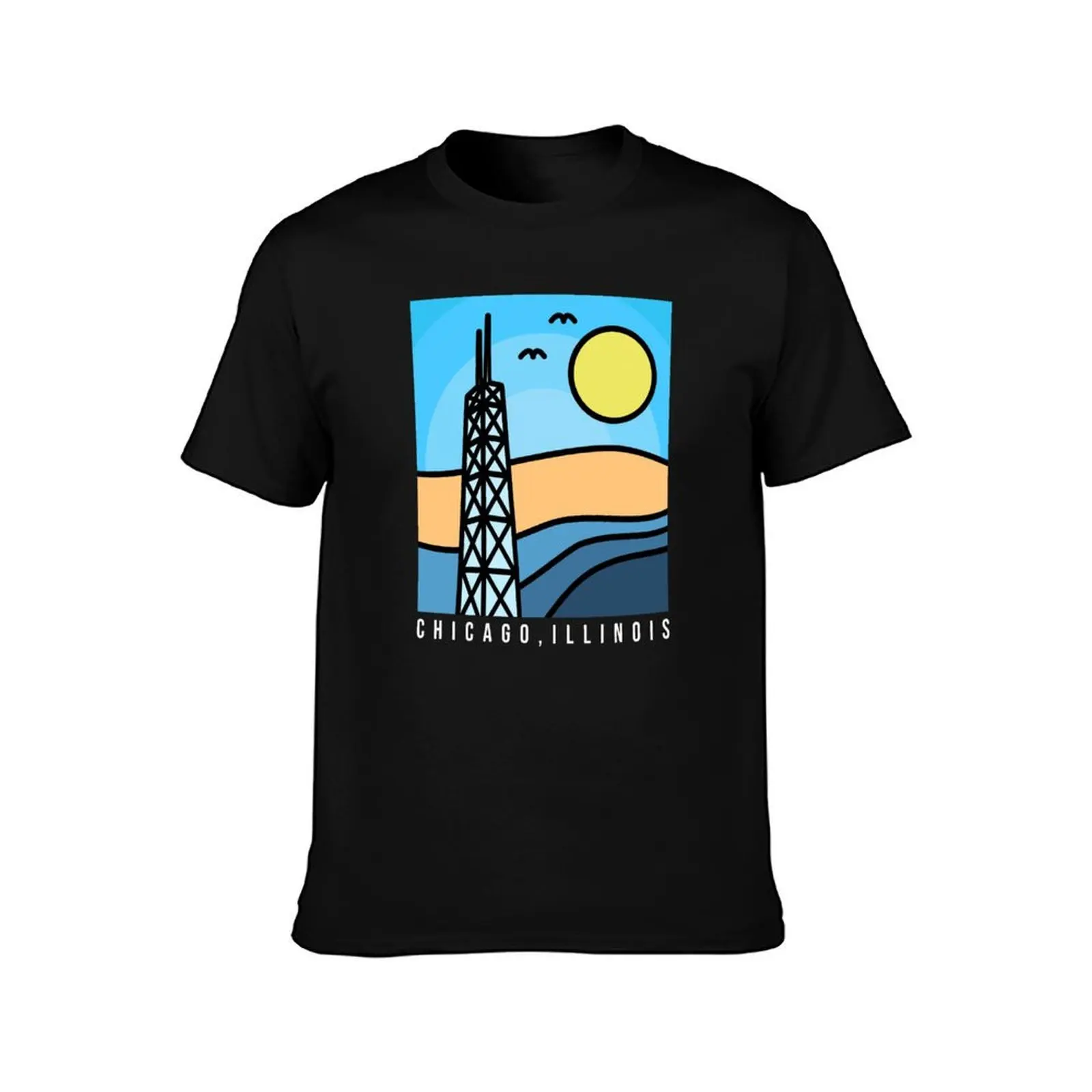 CHICAGO, ILLINOIS - Vintage HANCOCK Tower Design T-Shirt Heavy Duty Casual Work Tee T-Shirt