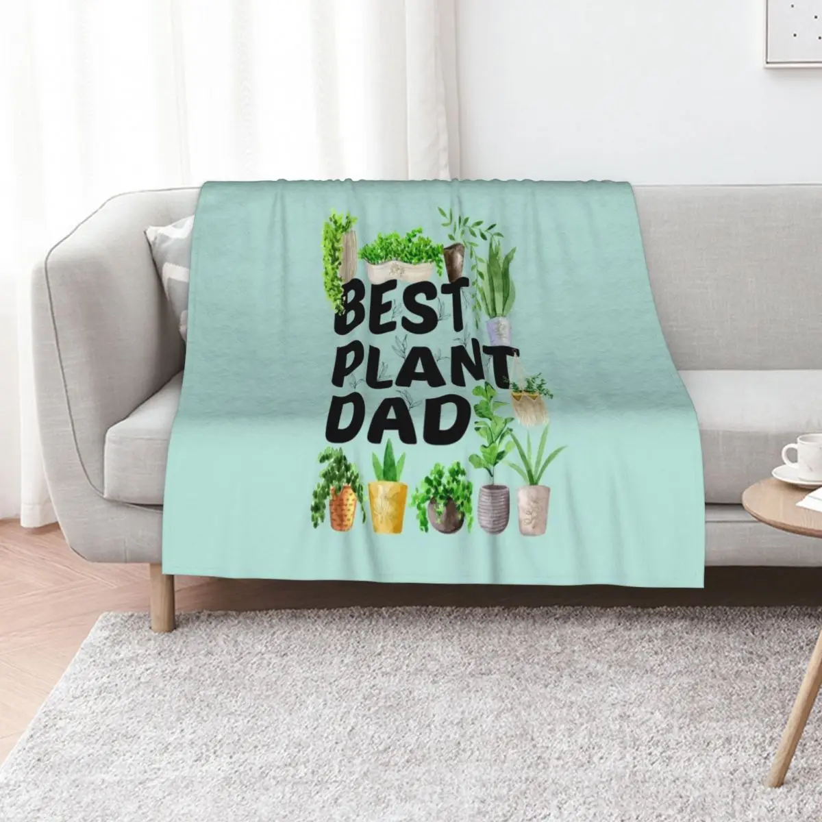 Best Plant Dad Throw Blanket Soft Sherpa Fleece Warm Blanket for Winter