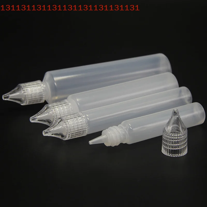 5 قطعة شكل قلم زجاجة طويلة فارغة للحبر صبغة زيت طبيعي 10/15/30/50 مللي زجاجة قطارة بلاستيكية زجاجات سائلة قابلة لإعادة الملء #1