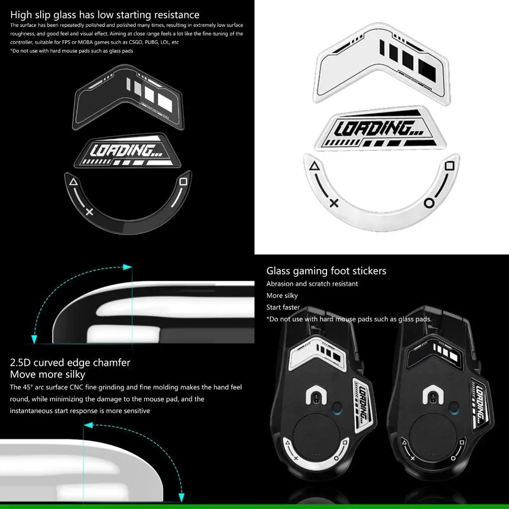 U55C Tempered Glass Foot Stickers for G502X Mouse Professional Students