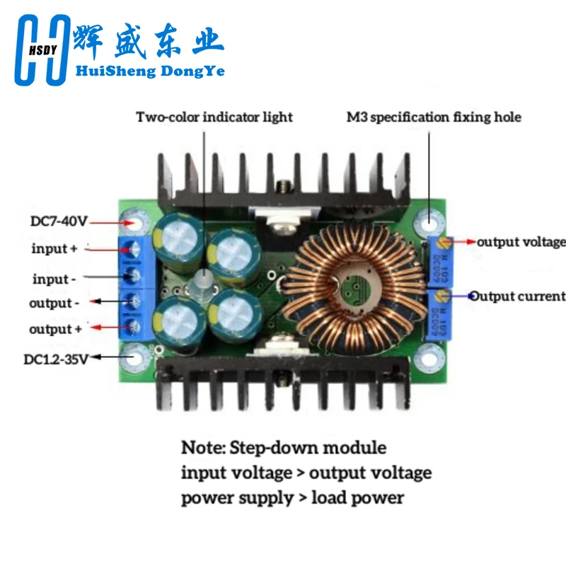 300 W XL4016 DC-DC Max 9 A Step Down Buck Converter 5–40 V auf 1,2–35 V, einstellbares Netzteilmodul, LED-Treiber für Arduino