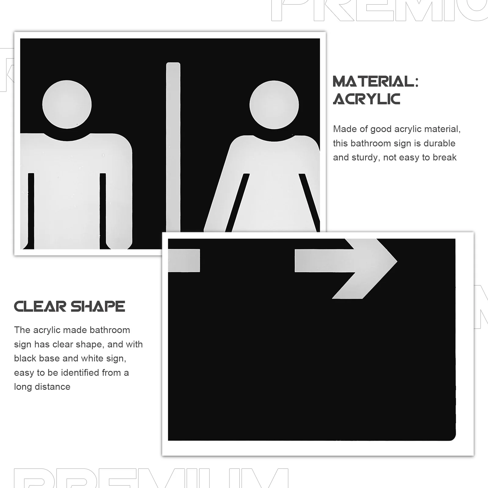 

Multipurpose Acrylic Washroom Sign Suitable Hotel Public Restroom Scenic Spot Bathroom Signs Decor Funny Bathroom Door Signs