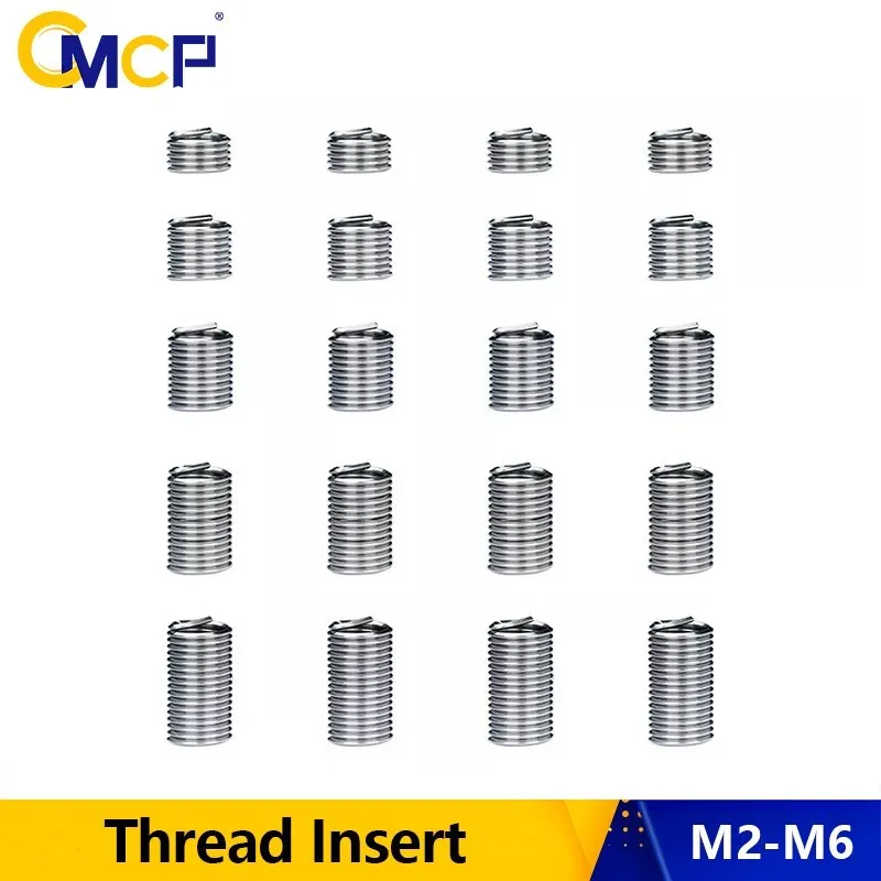 CMCP Fastening Thread Insert Set M2 M2.5 M3 M4 M5 M6 Stainless Steel  Spiral Wire Repair Tool Screw Insert Kit Threading Tools