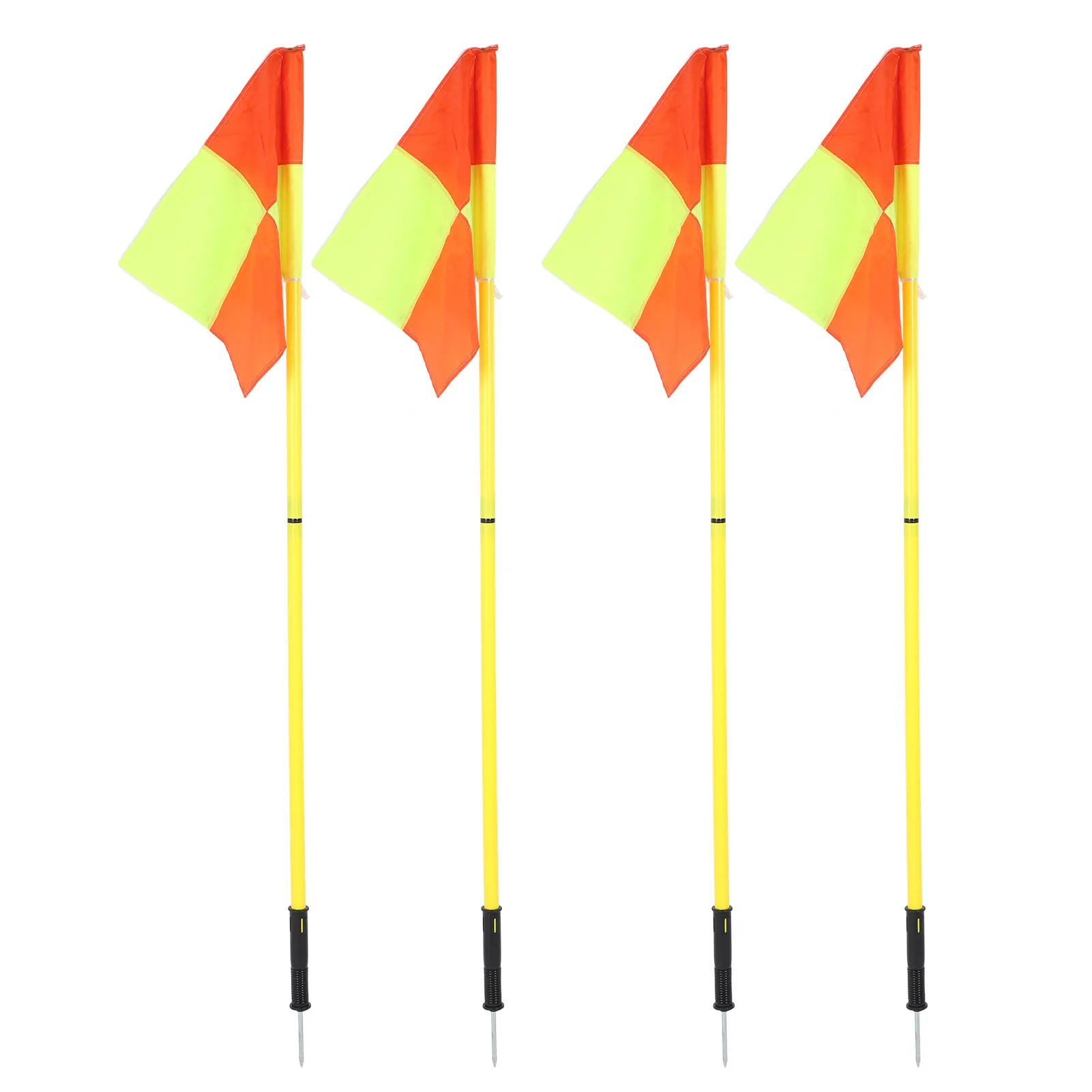 

4 Pcs Football Field Corner Flags Soccer Flags Poles 2 Section 1.5m Lightweight Soccer Training Flags Plastic with Storage Bag