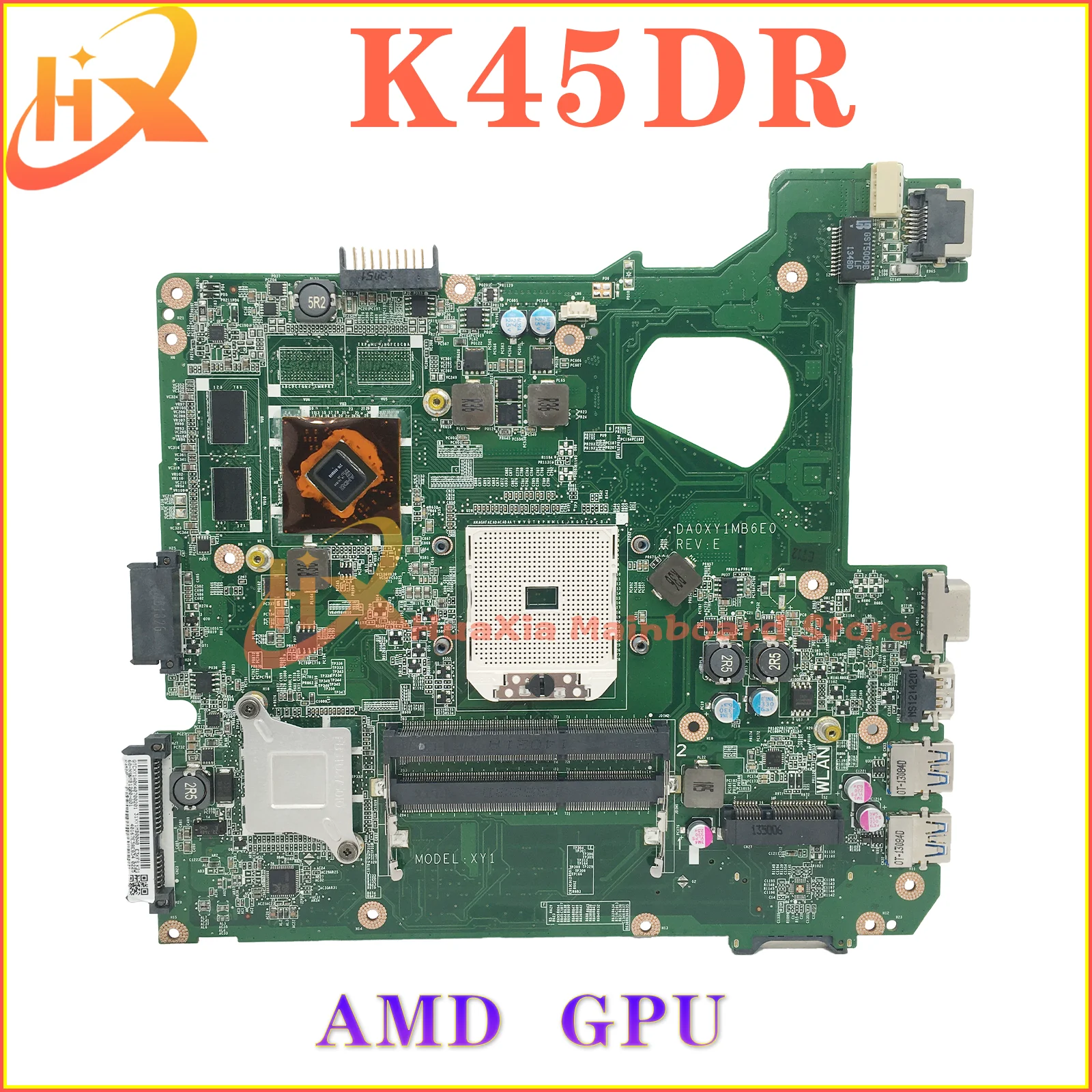 

KEFU Mainboard DA0XY1MB6E0 For ASUS K45DR K45D A45DR K45DE A45DE R400D R400DR Laptop Motherboard AMD GPU