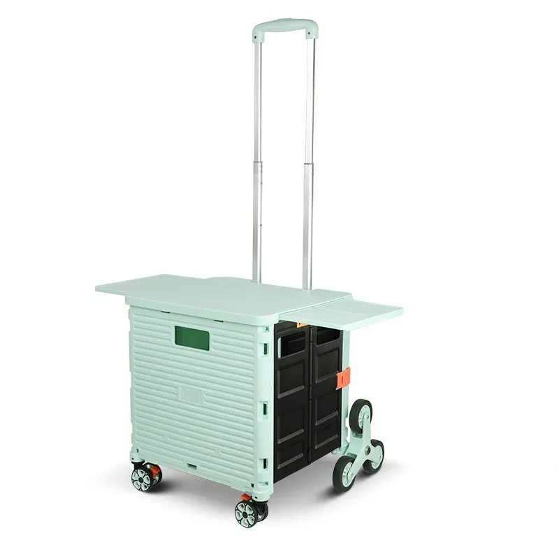 

Factory Direct Sale Supermarket Folding Aluminum Alloy Shopping Cart Express Delivery Trolley Integrated Silent Trailer Outdoor