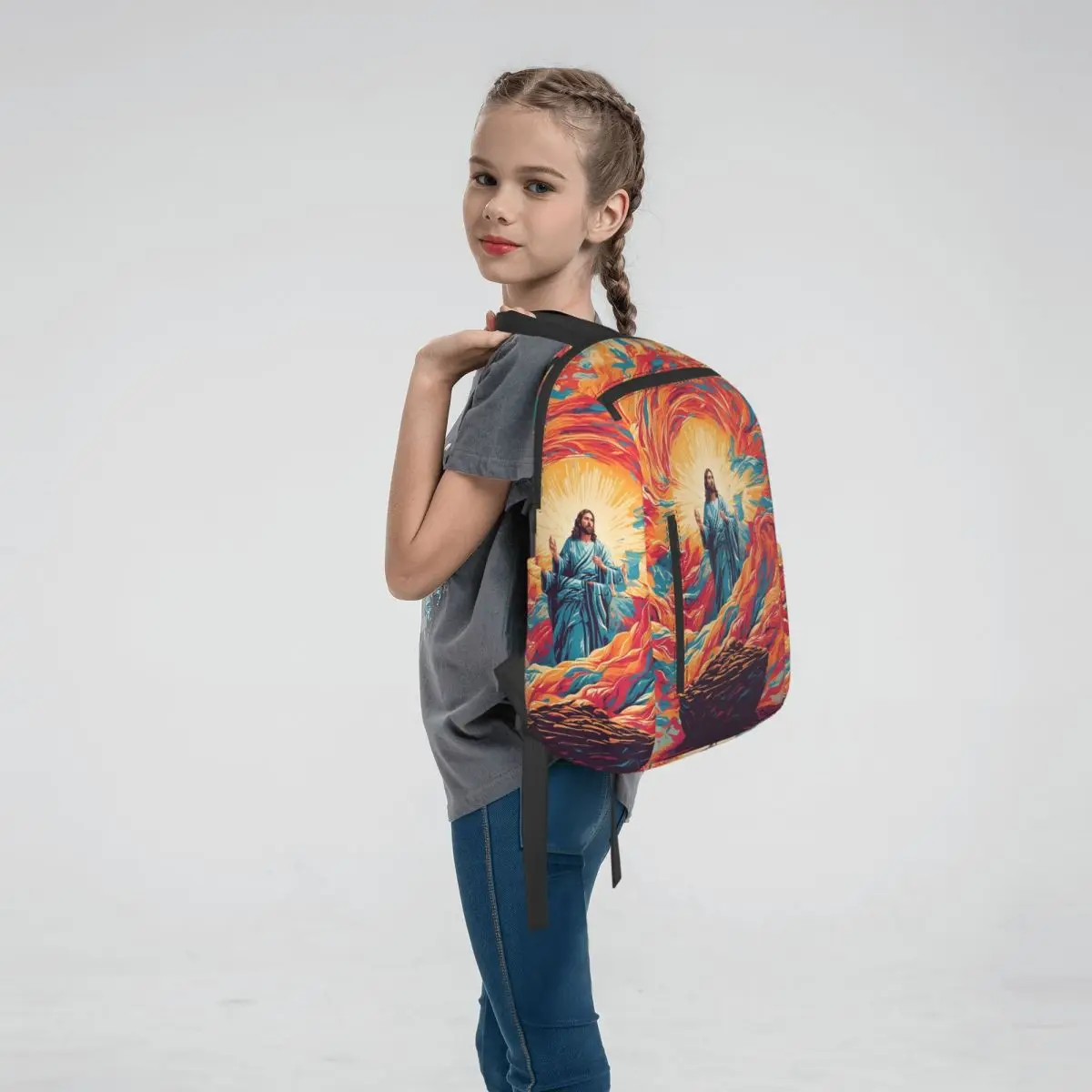 Resurrected Jesus Jesus Biblical References Backpack Large Capacity Boys Girls BookBag School Bag Shoulder Bags for Men Women