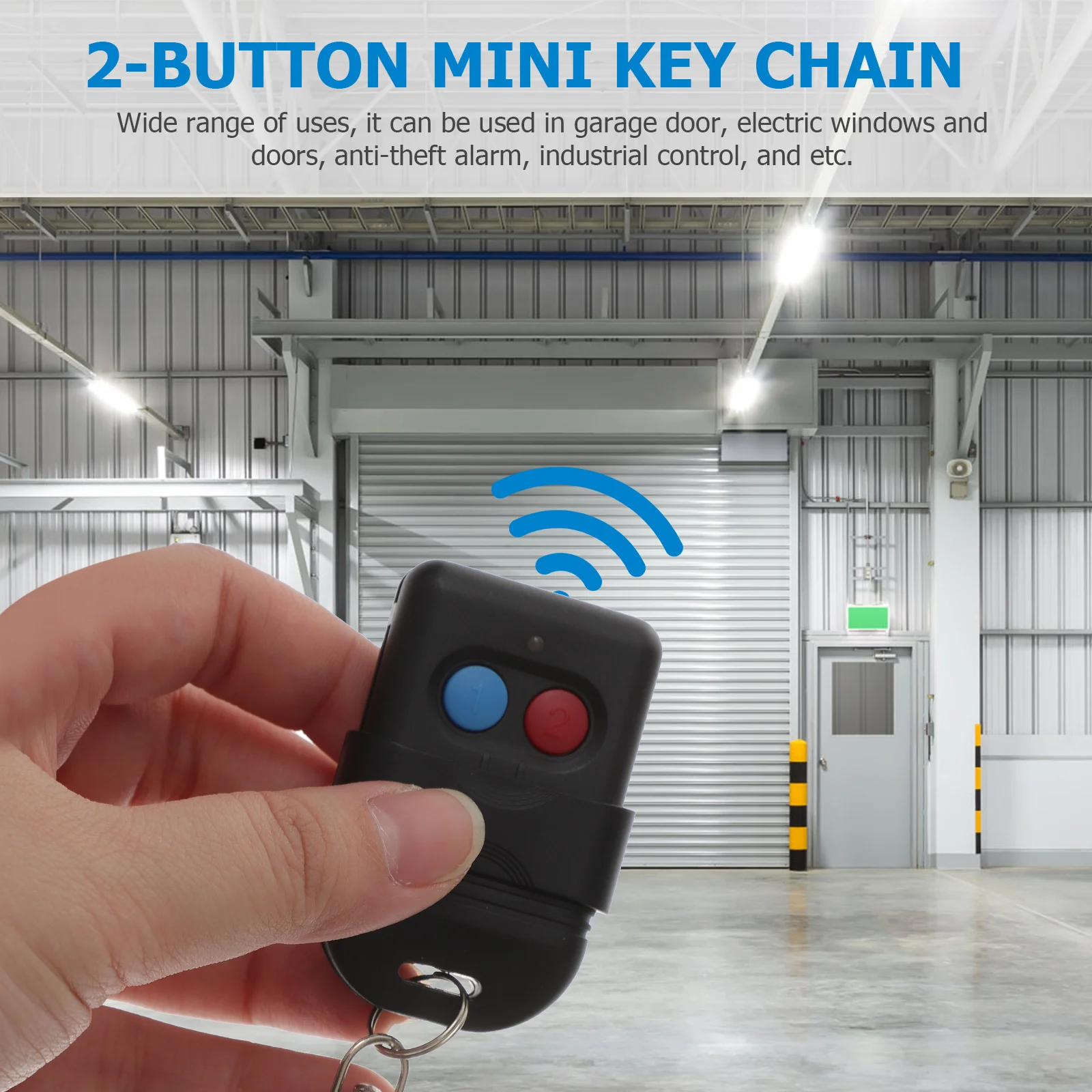 

Garage Door Remote Controller 2-Button Mini Key Chain For Garage Opener Anti-Theft Alarm Electric Windows