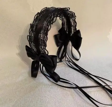 

Japanese Lolita Lace Bowknot Headband Cute Maid Hair Accessories Romantic Party Cosplay Daily Wear Girls Headdress