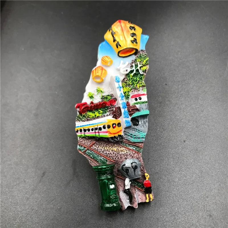 Taiwan Resin 3D Decorative Magnets Tapei City 101 Jioufen Map Yeliou Geo-Park Taiwan Souvenir Magnet Refrigerator Decor Gifts