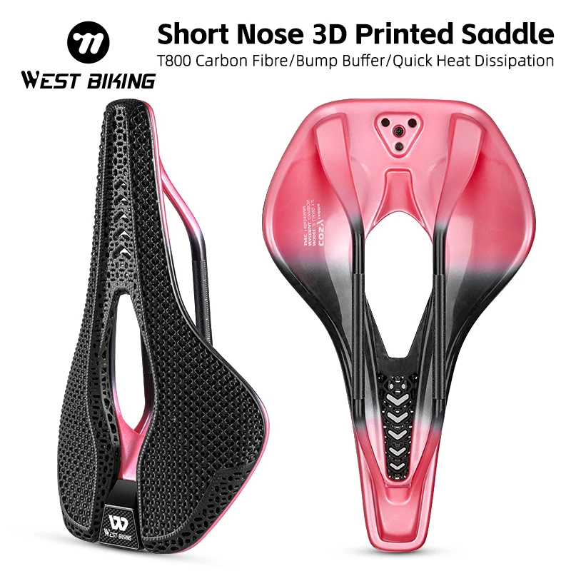 

WEST BIKING Carbon 3D Printed Bike Saddle Ultralight Racing Bike Painless Saddle for Men Women Triathlon Road MTB Bike Seat