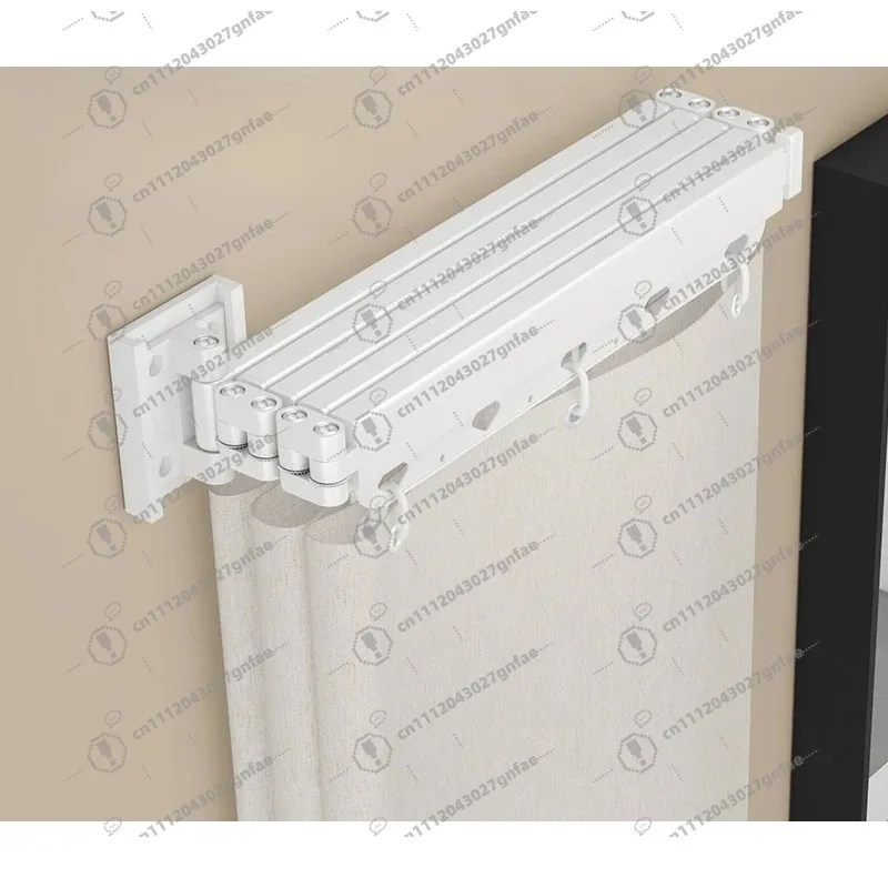 Folding Rod Shower Curtain Invisible Partition Bathroom Waterproof Mildew-proof D Balcony Retractable No Curtain