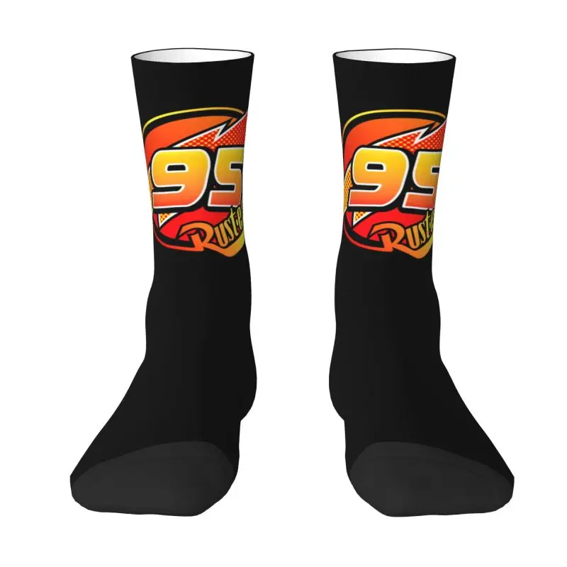 Cool Mens Number 95 KaChow Dress Socks Unisex Breathbale Warm 3D Printed Lightning McQueen Crew Socks