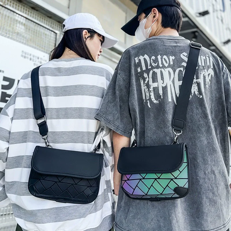 

New Geometry Bag Punk Style Luminous Geometric Handbags and Purse Ladies Small Satchels Shoulder Crossbody Bags Street Cool Boys