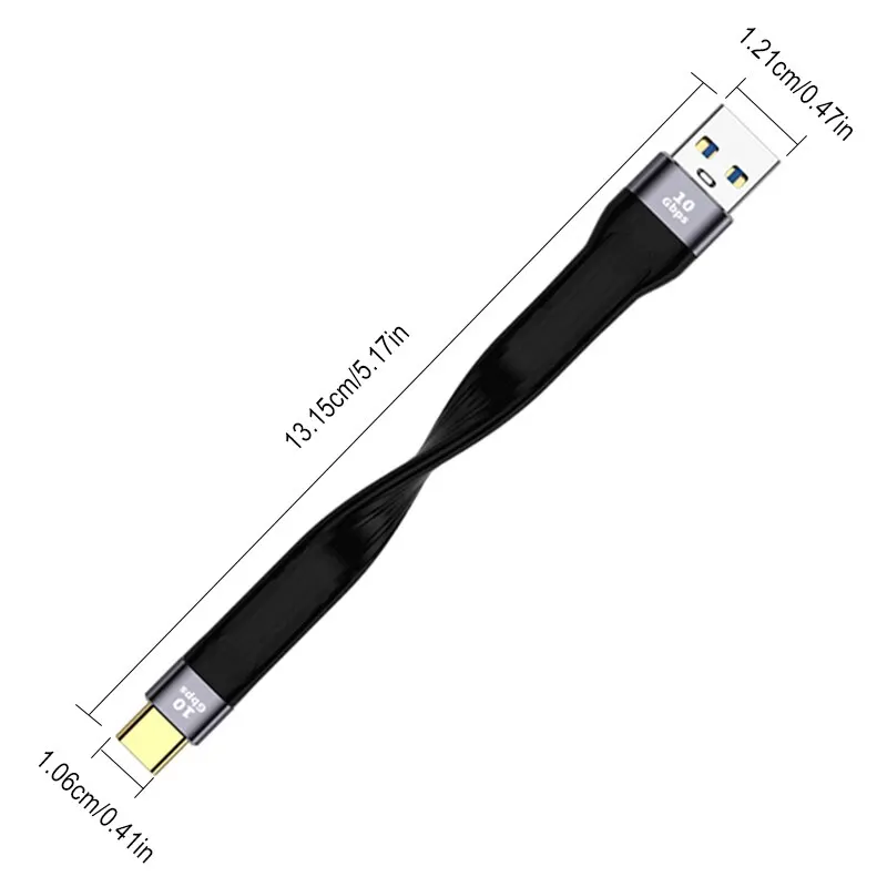 Dual-head type-c PD szybkie ładowanie USB3.1 szybki dysk twardy 10G krótki 100W Lightning 3 ultra-krótki przenośny kabel danych