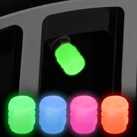 4pcs Luminous Car Badge Wheel Tire Valve Caps Fluorescent Auto Accessories For Fiat 500 Abarth Ducato Panda Tipo Punto Bravo