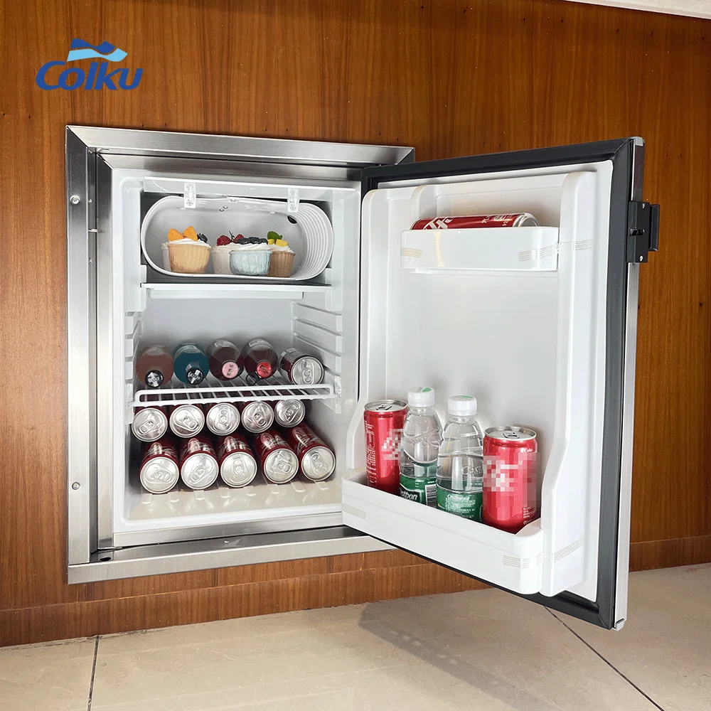 Portable DC Compressor Upright 12V 24V Dual Zones Refrigerator With Dual Temperature Fridge Freezer for Boat Caravan RV SUV Car