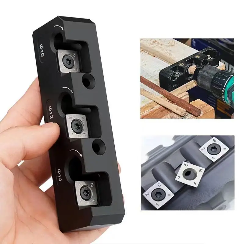 Drill Dowel Maker Jig, Carbide Blade Wood Round Rod Making Tool, Square Wood Strip Turning to Round Tenon Auxiliary Locator