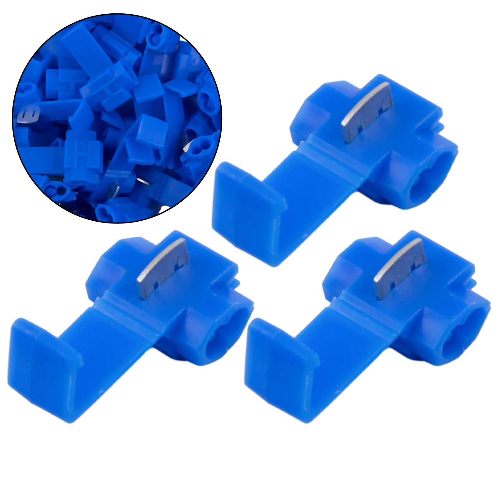 100Pcs Blue Quick Electrical Wire Cable Connectors Quick Snap Splice Lock Wire Terminals Crimp Waterproof Electric Connector