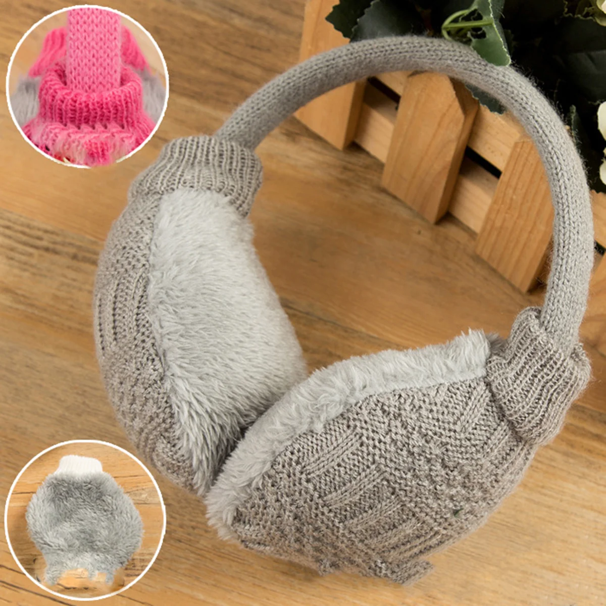 الأذن دفئا للبالغين المضادة للانزلاق الشتاء الدافئ غطاء للأذنين انفصال قابل للغسل في الهواء الطلق الشتاء غطاء للأذنين الرياضة الرمادي #5