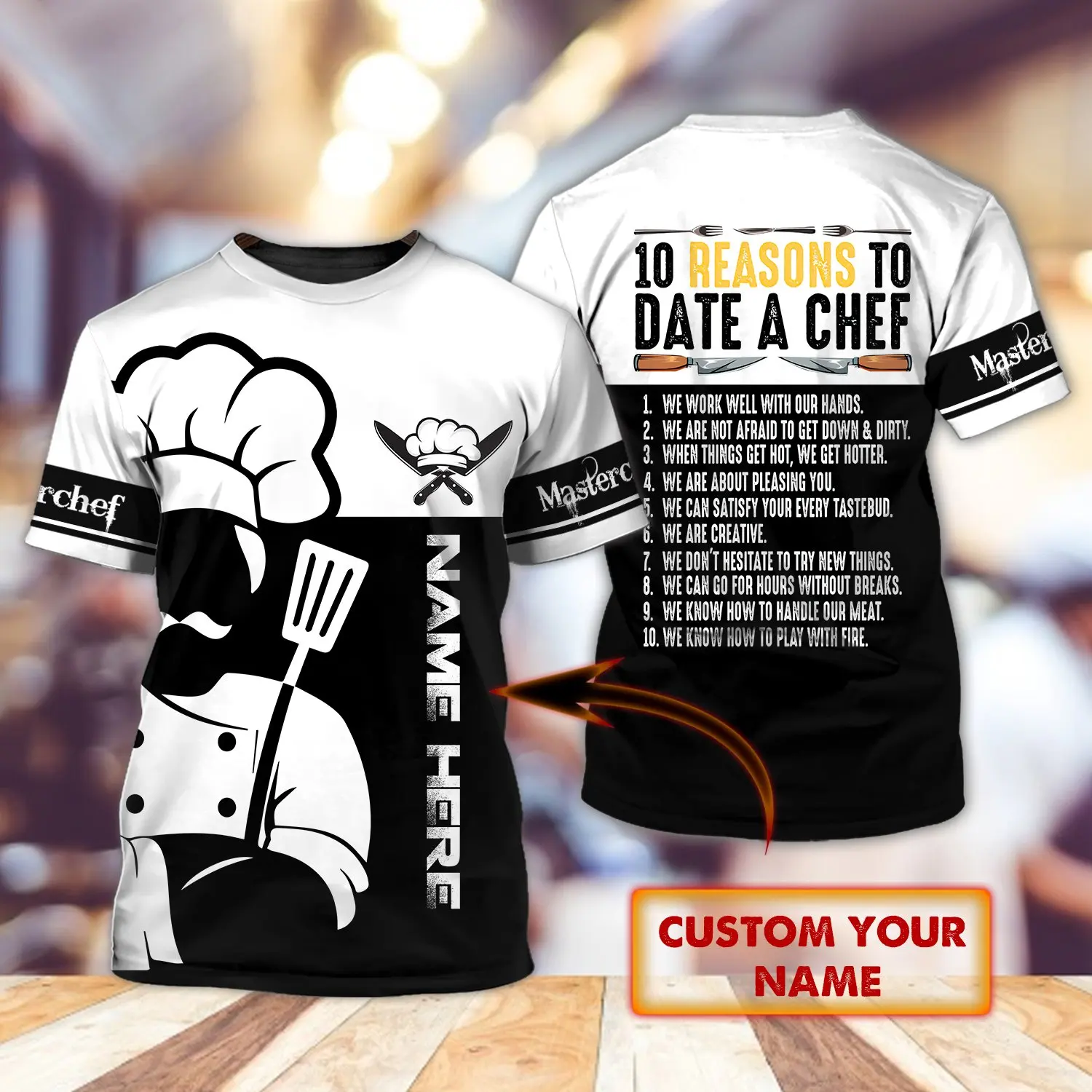 Hot Sale t shirt No One Is Born A Great Cook Personalized Name Chef 3D Printed Mens Summer Short sleeve Unisex Casual T-shirt