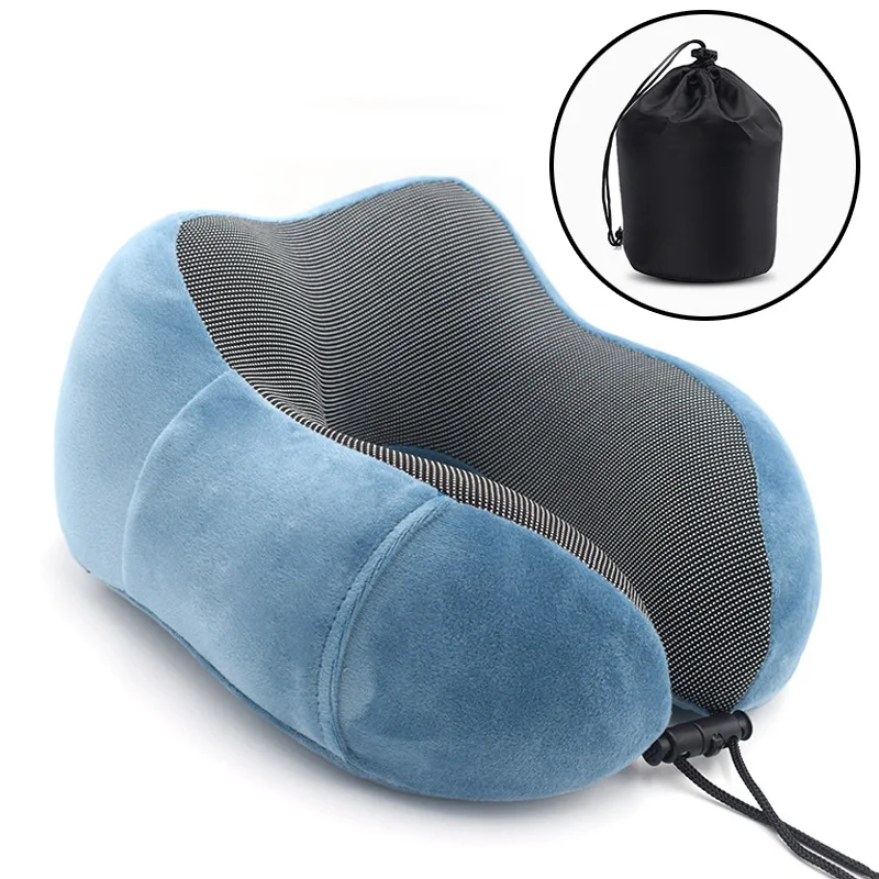 Portable U-Shape Magnetic Headrest 30x28cm Neck Pillow Memory Foam Travel Office Car Embrace Cervical Pillow Travel Accessories