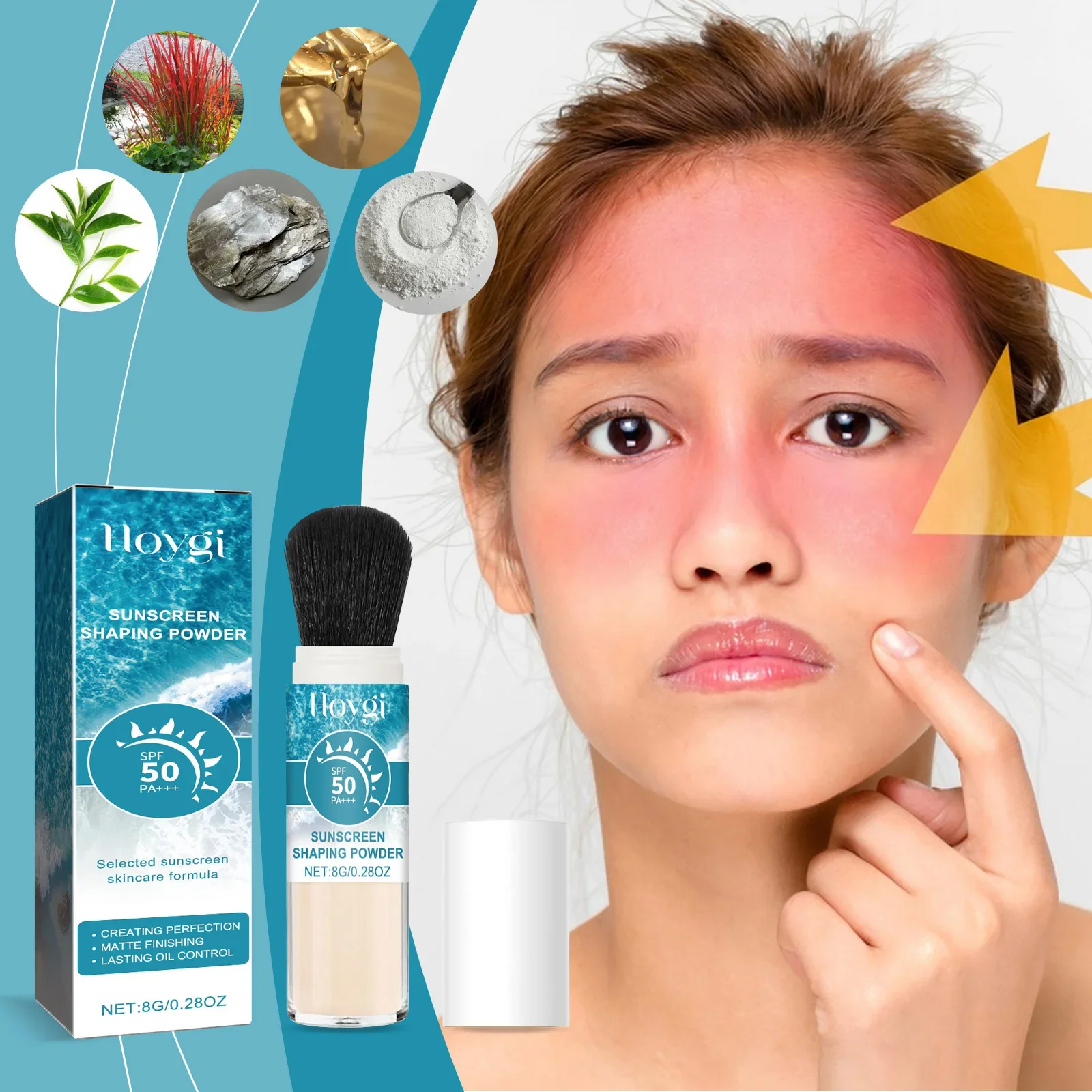 8g Spf 50 zonnebrandcrème los poeder Sunblock huidbeschermende waterdichte onzichtbare poriën Solar Blocker fleuren oliecontrole make-up